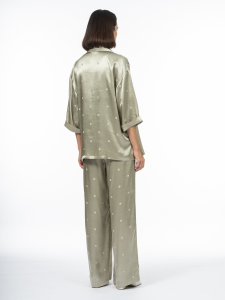 Блуза в пижамном стиле из вискозного жаккарда