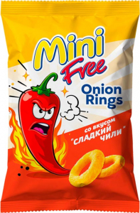 «Mini Free», луковые кольца со вкусом «Сладкий чили», 45 г