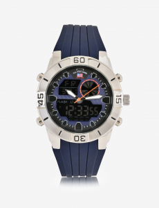 MEN'S BLUE RUBBER STRAP ANALOG/DIGITAL WATCH