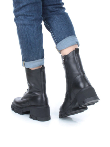 04-M2-5122 BLACK Ботинки зимние женские (натуральная кожа, натуральный мех)