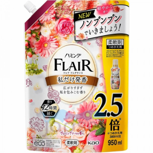 KAO Flair Fragrance Charmin Bouquet Арома кондиционер для белья, нежный аромат цветочного букета, мягкая упаковка, 950 мл