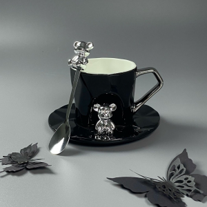 315-075 Чашка 250мл с блюдцем и ложкой в под.уп.(х12)Фарфор