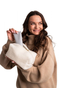 Косметичка меховая Тедди ваниль