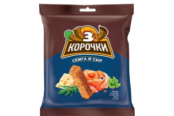 «3 Корочки», сухарики со вкусом сёмги с сыром, 40 г