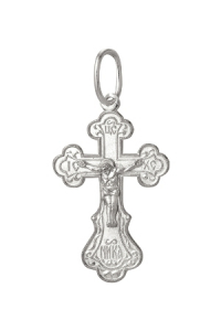 крест из серебра штампованный белый