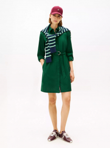 Long-Sleeve Belted Oxford Shirtdress