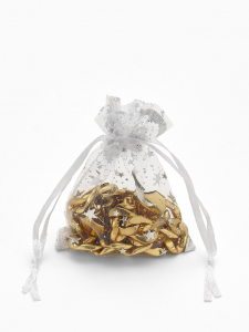 Мешочек подарочный «Звёзды с месяцем», 7?9 см, белый с серебром