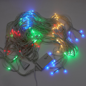 Сетка светодиодная крупный диод 192 LED  2*2 м белый провод цветная