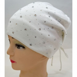 WD86-12 Шапка синяя 52/54 р на флисовой подкладке для девочек Barbaras