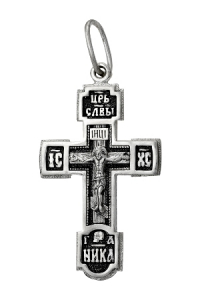 Крест из серебра литье частичное чернение