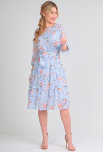 Платье Verita 2202 голубой цветы