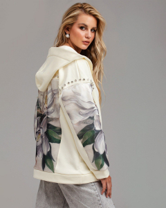 Толстовка с органзой и заклёпками-кристаллами TC002