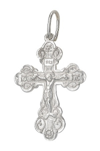 крест из серебра штампованный белый