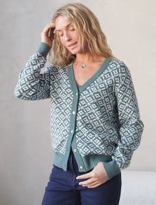 Жакет тонкой и эластичной жаккардовой вязки