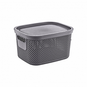 Корзина NICKEL тёмно-серая 18л 28.5х38х22.2см с крышкой