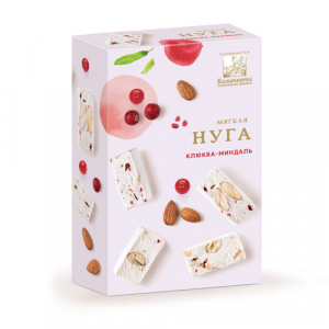 Нуга клюква-миндаль расф. 90г  (12шт/кор)