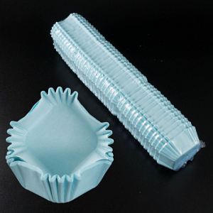 Капсулы для конфет голубые квадрат. 43*43 мм, h 24 мм, 1000 шт.