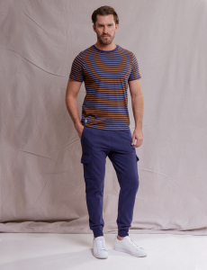 WHITE LABEL SUPIMA COTTON STRIPED T-SHIRT