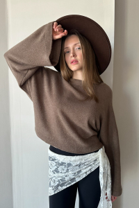 Свитер  WOOL041/04/Коричневый