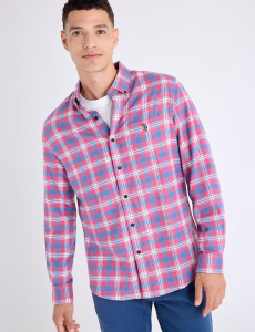 LONG SLEEVE LARGE PLAID PEACHED TWILL SHIRT