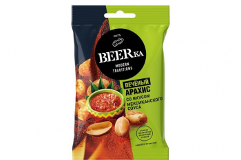 «Beerka», арахис печёный со вкусом мексиканского соуса, 90 г