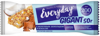 EVERYDAY ГИГАНТ БАТОНЧИК-МЮСЛИ ШОКОЛАД-КОКОС 50г