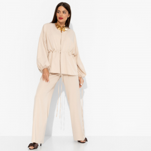 Брючный костюм нарядный, Приручённый шик (3 в 1, бежевый)