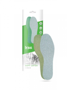 BRAUS Стельки SOFT LATEX  Мягкие стельки из латекса с хлопковой тканью БЕЗРАЗМЕРНЫЕ