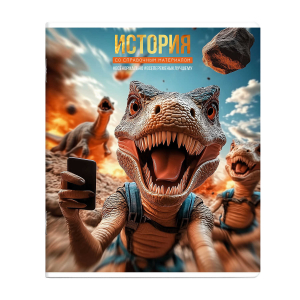 Тетрадь предметная арт. 69838/ ИСТОРИЯ /48 л., А5+, вн.блок - клетка, выборочный ТВИН УФ-лак,