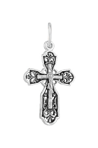Крест из серебра литье частичное чернение