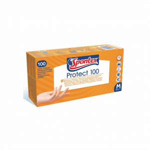 Перчатки виниловые PROTECT M, 100шт