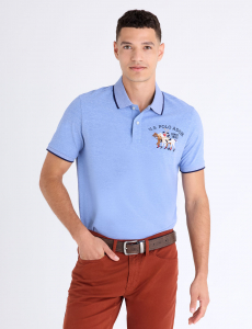 PIQUE POLO SHIRT WITH LOGO EMBLEM