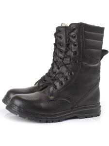 05-9002 BLACK Ботинки зимние мужские (натуральная кожа, искусственный мех)