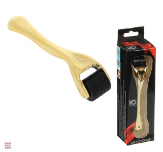 Мезороллер для лица ЮL 13см, иглы 0,5мм, Золото