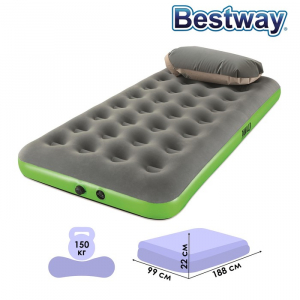 Матрас надувной Roll & Relax, 188?99?22 см, односпальный, 67619 Bestway
