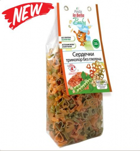 ГУРМАЙОР Макароны Сердечки Триколор без глютена  Pasta la Bella Baby 250г