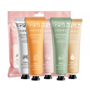 Набор парфюмированных кремов для рук с нацинамидом SADOER (Коллекция 1: Мандарин, Ананас, Цветы, Кедр, Жасмин
