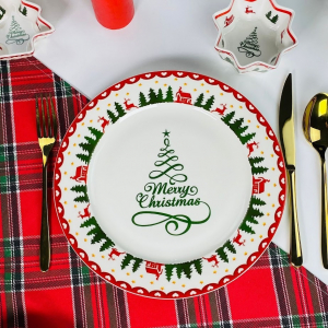 164-039 Набор из 6 тарелок 27см НОВЫЙ ГОД в под.уп.(х4)Фарфор