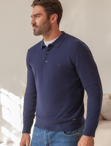 Джемпер-поло из хлопка с нейлоном