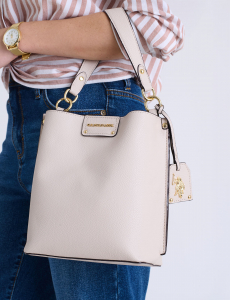 SOLID BUCKET BAG WITH CROSSBODY STRAP