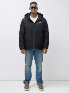 Куртка спортивная мужская зимняя большого размера черного цвета 66616Ch