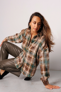 Рубашка в клетку с длинным рукавом 418