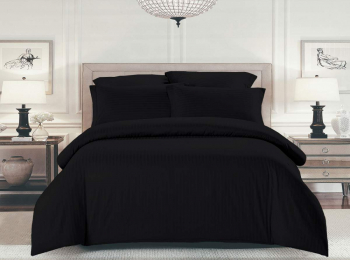 Простыня Шпинель ультра черный страйп-сатин