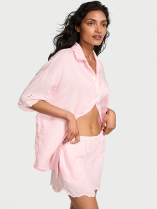 Modal-Cotton Eyelet Short Pajama Set