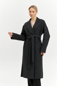 Пальто женское демисезонное 26820 (серый/диагональ)