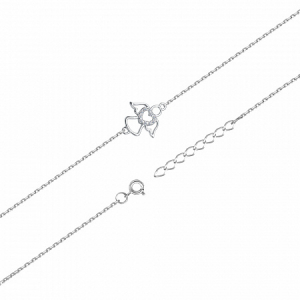 браслет со вставкой Ангел с фианитом родированный