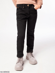 Эластичные джинсы-skinny на флисе