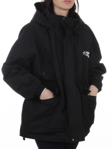 3096 BLACK Куртка демисезонная женская (100 гр. холлофайбер)