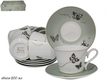 133-100 Чайный набор 12пр. 220 мл Butterfly в под.уп.(х6)Фарфор