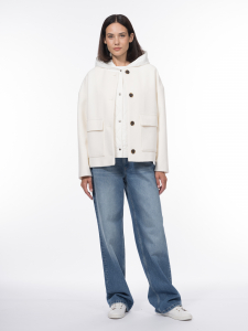 Куртка из пальтовой шерстяной ткани с акцентными карманами